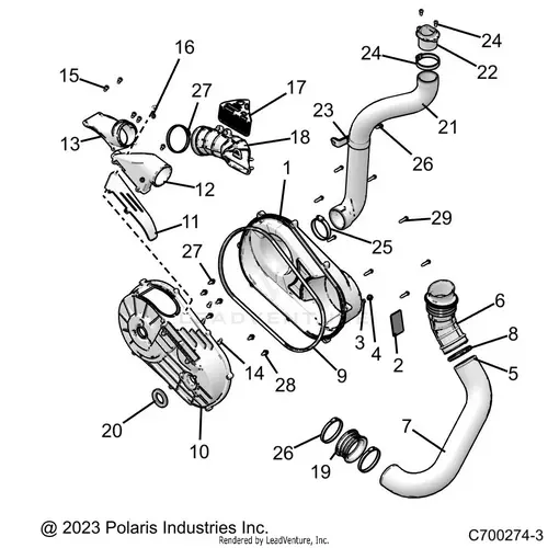 Drive Train: Clutch Cover And Ducting - 2023 Polaris Rzr Xp 1000 Premium 1