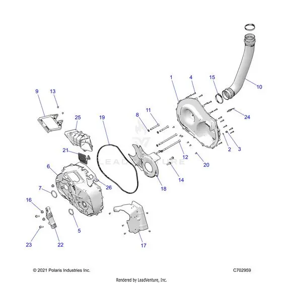 Drive Train: Clutch Cover And Ducting - 2024 Polaris Rzr Pro Xp 4 Premium 1