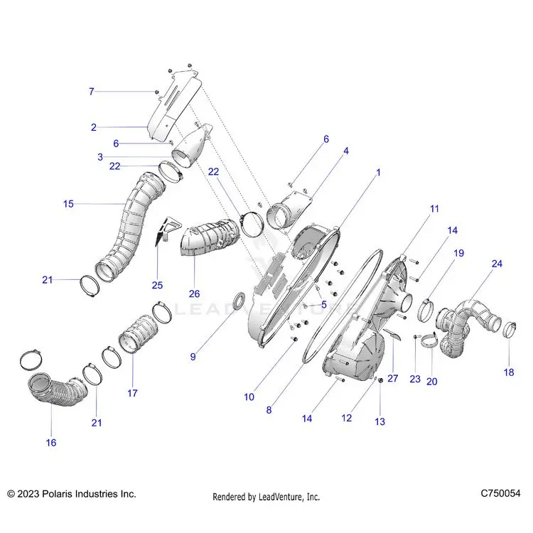 Drive Train: Clutch Cover And Ducting - 2025 Polaris General Xp 4 1000 Ultimate 1