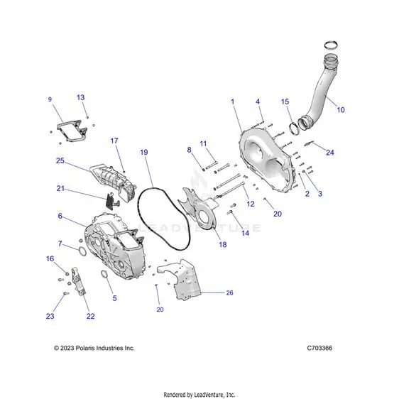 Drive Train: Clutch Cover And Ducting - 2026 Polaris Rzr Xp S 1000 Sport 1