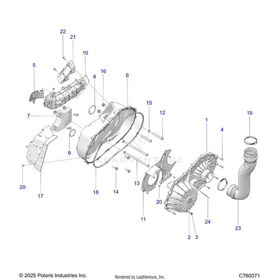 Drive Train: Clutch Cover And Ducting - 2026 Polaris Rzr Xp S 1000 Ultimate 1