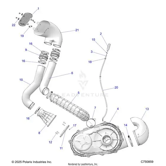 Drive Train: Clutch Cover Ducting - 2025 Polaris Rzr Pro R Race 1