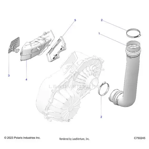 Drive Train: Clutch Cover Ducting - 2026 Polaris Rzr Pro Xp 4 Sport 1