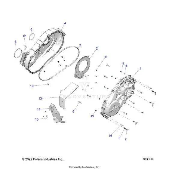 Drive Train: Clutch Cover Inner/Outer - 2022 Polaris Rzr Pro R Sport/Premium 1