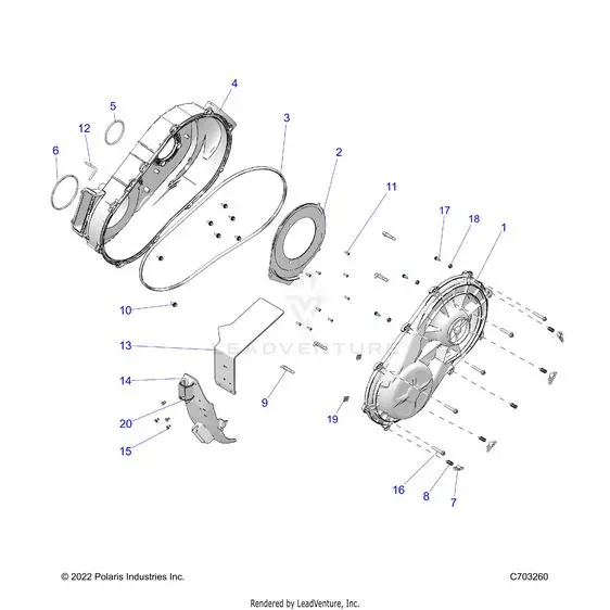 Drive Train: Clutch Cover Inner/Outer - 2023 Polaris Rzr Pro R Sport/Premium 1