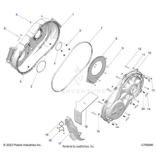 Drive Train: Clutch Cover Inner/Outer - 2025 Polaris Rzr Pro R 4 Sport 1