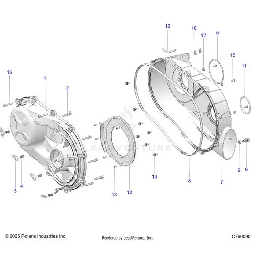 Drive Train: Clutch Cover Inner/Outer - 2026 Polaris Rzr Pro R Race 1