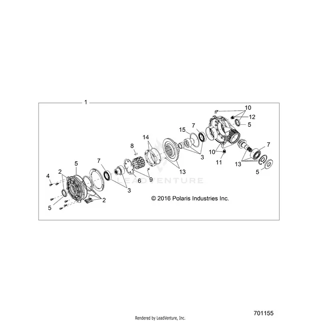 Drive Train: Front Gearcase Internals  - 2017 Polaris Rzr 4 900 1