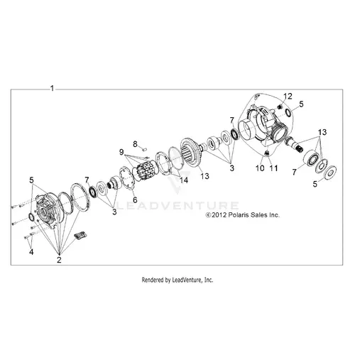 Drive Train: Front Gearcase Internals - 2017 Polaris Rzr S 900 1