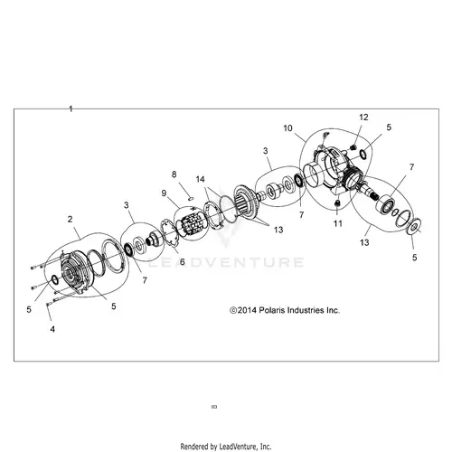 Drive Train: Front Gearcase Internals (4) - 2017 Polaris Rzr S 900 1