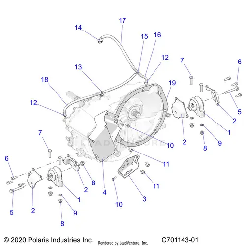 Drive Train: Gearcase Main Mounting (2) - 2023 Polaris Rzr Pro R Ultimate 1