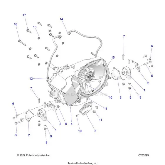 Drive Train: Gearcase Main Mounting - 2023 Polaris Rzr Pro R Sport/Premium 1
