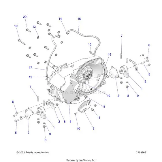 Drive Train: Gearcase Main Mounting - 2023 Polaris Rzr Pro R Ultimate Troy Lee Designs 1