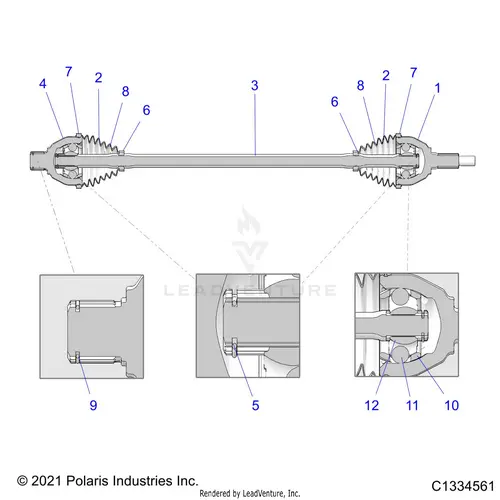 Drive Train: Half Shaft Rear (2) - 2023 Polaris Rzr Pro R Ultimate 1