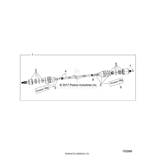 Drive Train: Half Shaft Rear - 2018 Polaris Rzr S 900 1