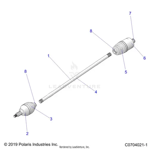 Drive Train: Half Shaft Rear - 2020 Polaris Rzr Turbo S Velocity 1