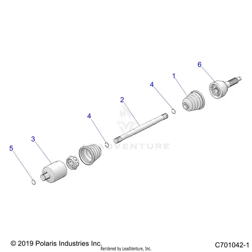 Drive Train: Half Shaft Rear - 2021 Polaris Rzr Trail 1