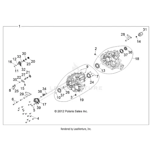 Drive Train: Main Gearcase (2) - 2015 Polaris Rzr 570 1
