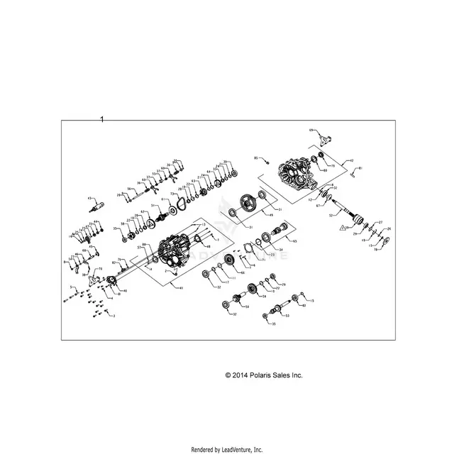 Drive Train: Main Gearcase Internals - 2015 Polaris Rzr S 900 1