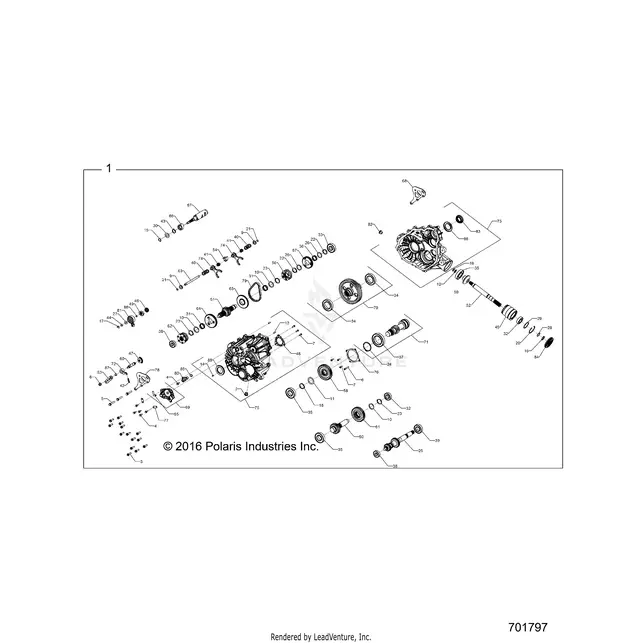 Drive Train: Main Gearcase Internals - 2017 Polaris Rzr Xp 4 1000 1