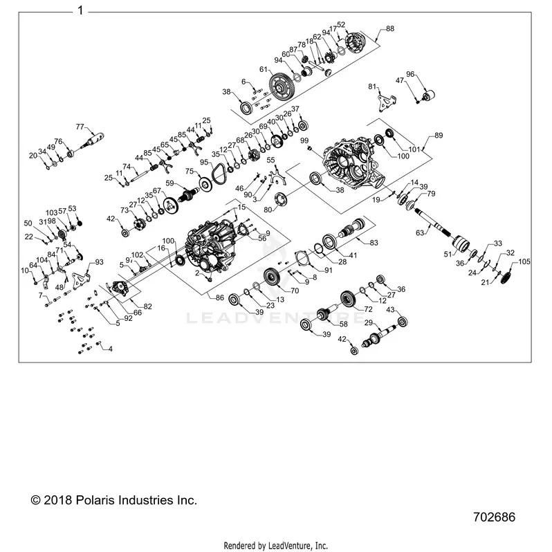 Drive Train: Main Gearcase Internals - 2025 Polaris General Xp 4 1000 Sport 1