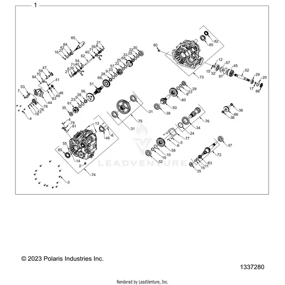 Drive Train: Main Gearcase Internals - 2025 Polaris Rzr Xp 1000 Premium 1