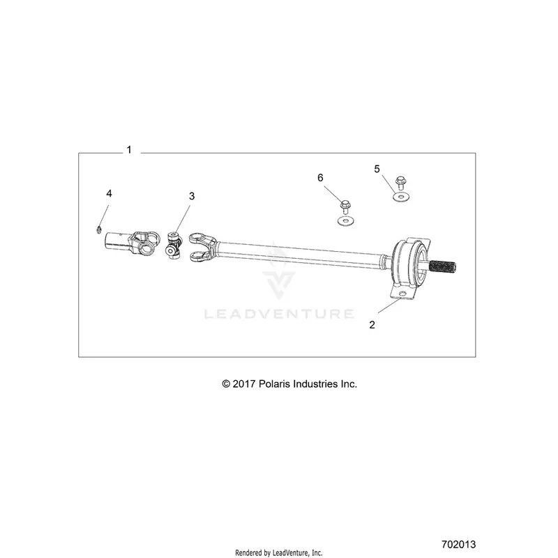 Drive Train: Mid Prop Shaft - 2018 Polaris General 1000 4 Eps 1