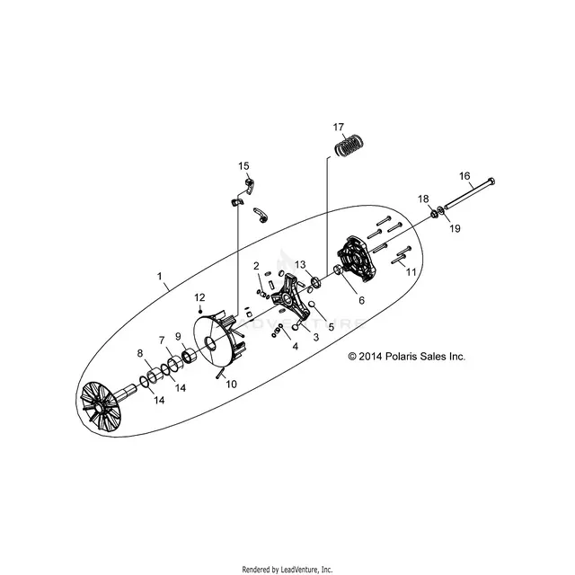 Drive Train: Primary Clutch - 2015 Polaris Rzr 4 900 1
