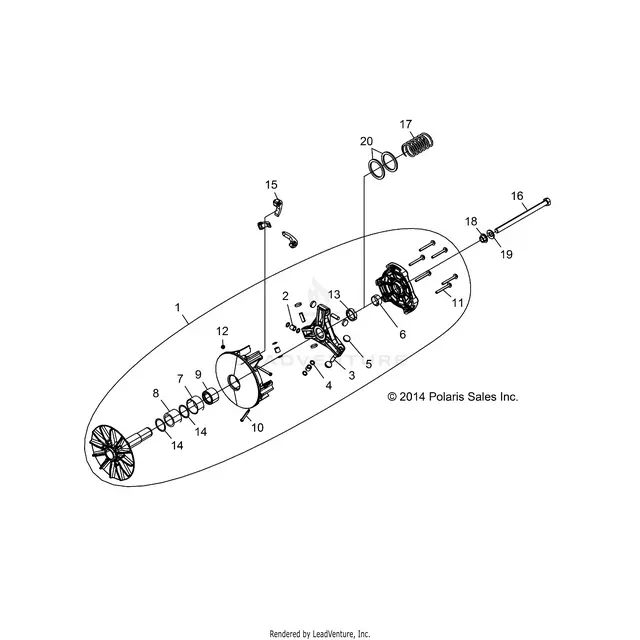Drive Train: Primary Clutch - 2018 Polaris Rzr S 900 1