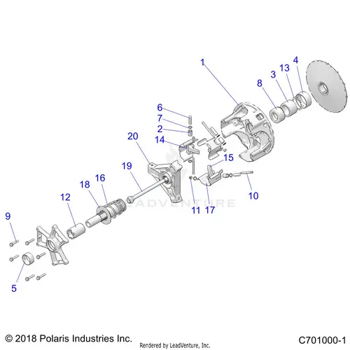 Drive Train: Primary Clutch - 2020 Polaris Rzr Xp Turbo 1