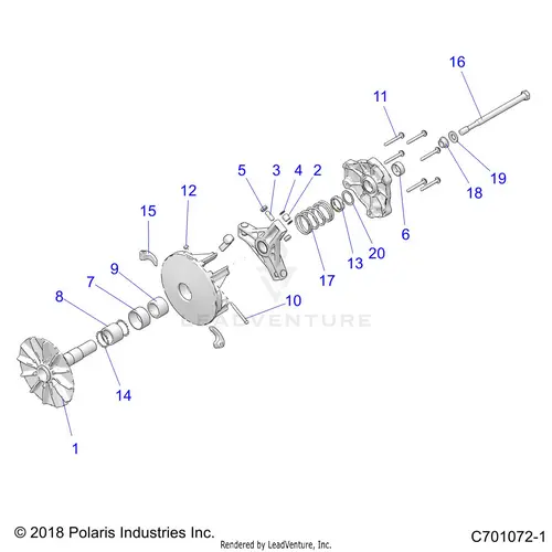 Drive Train: Primary Clutch - 2021 Polaris Rzr Xp 4 1000 1