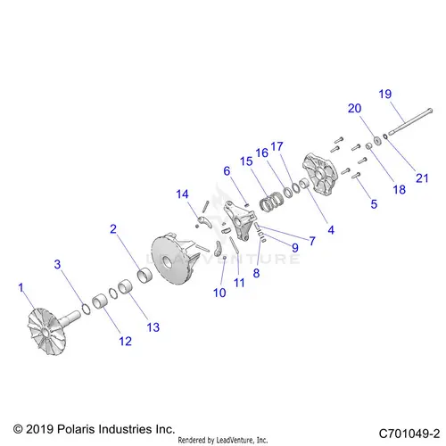 Drive Train: Primary Clutch - 2022 Polaris Rzr Trail 570 1