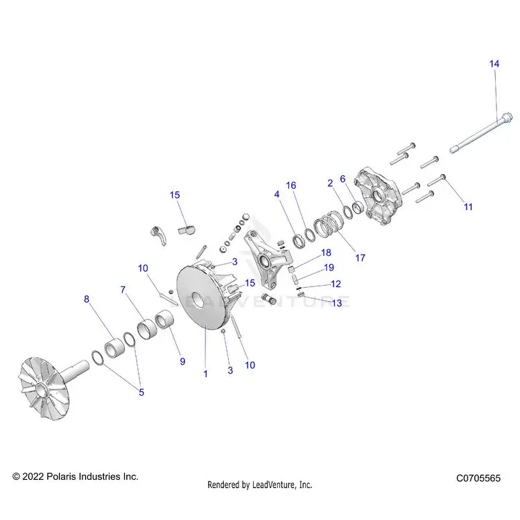Drive Train: Primary Clutch - 2023 Polaris General Xp 4 1000 Premium 1