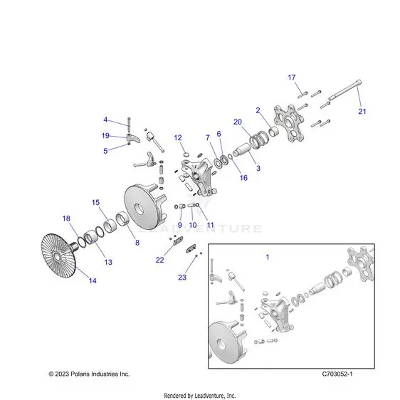 Drive Train: Primary Clutch - 2023 Polaris Rzr Pro Xp 4 Premium 1