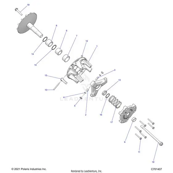 Drive Train: Primary Clutch - 2023 Polaris Rzr Xp 4 1000 Premium Ride Command 1