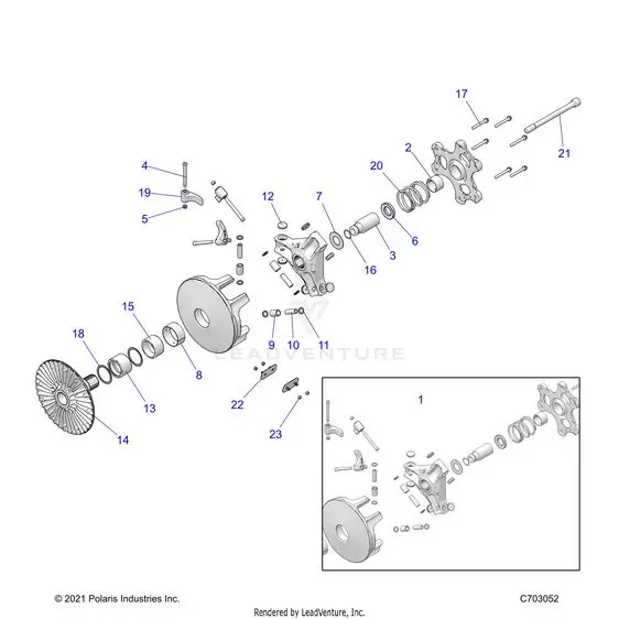 Drive Train: Primary Clutch - 2024 Polaris Rzr Turbo R Ultimate 1