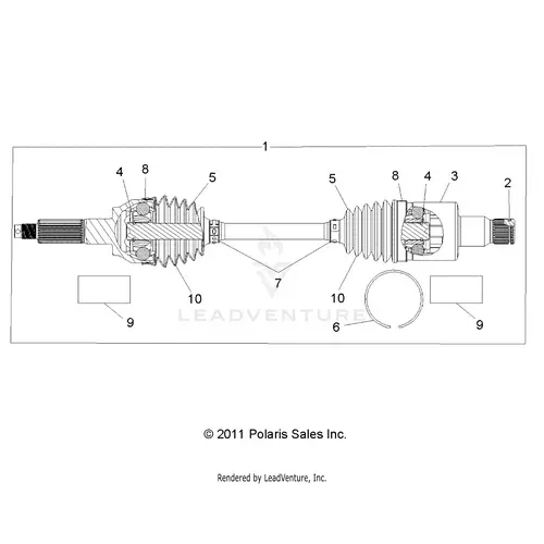 Drive Train: Rear Half Shaft - 2016 Polaris Rzr 570 1