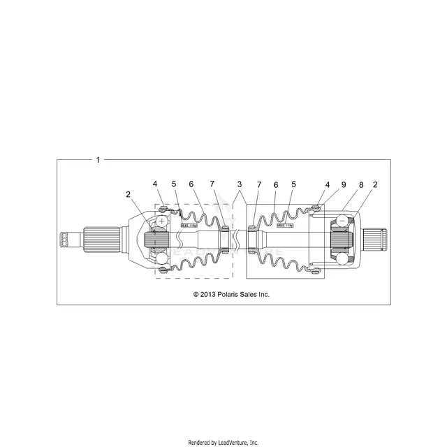 Drive Train: Rear Half Shaft - 2017 Polaris Rzr Xp 4 1000 1
