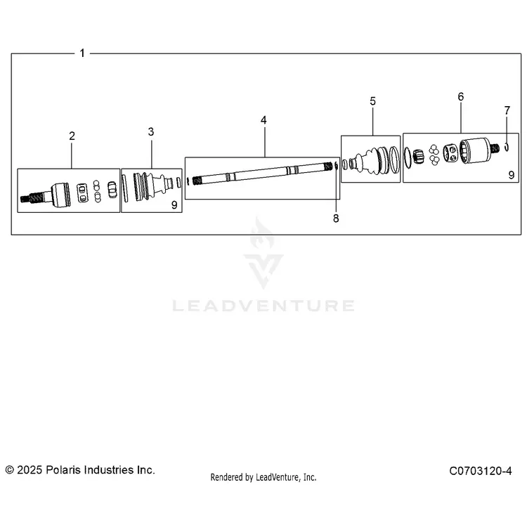 Drive Train: Rear Half Shaft - 2024 Polaris General 1000 Premium 1