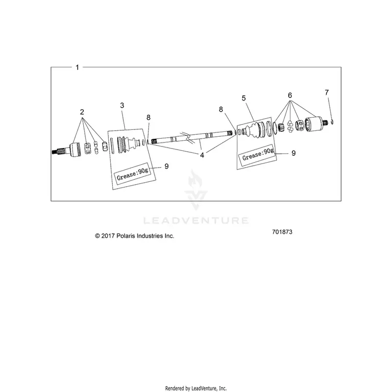 Drive Train: Rear Half Shaft - 2025 Polaris General Xp 4 1000 Ultimate 1