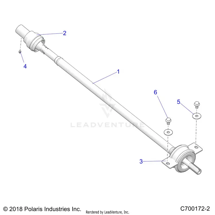 Drive Train: Rear Prop Shaft - 2021 Polaris General Xp 1000 Deluxe Ride Command Trail 1