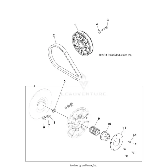Drive Train: Secondary Clutch - 2015 Polaris Rzr 4 900 1