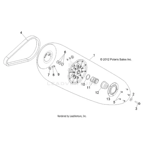 Drive Train: Secondary Clutch - 2015 Polaris Rzr 570 1