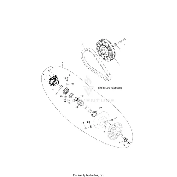 Drive Train: Secondary Clutch - 2015 Polaris Rzr Xp 1000 1