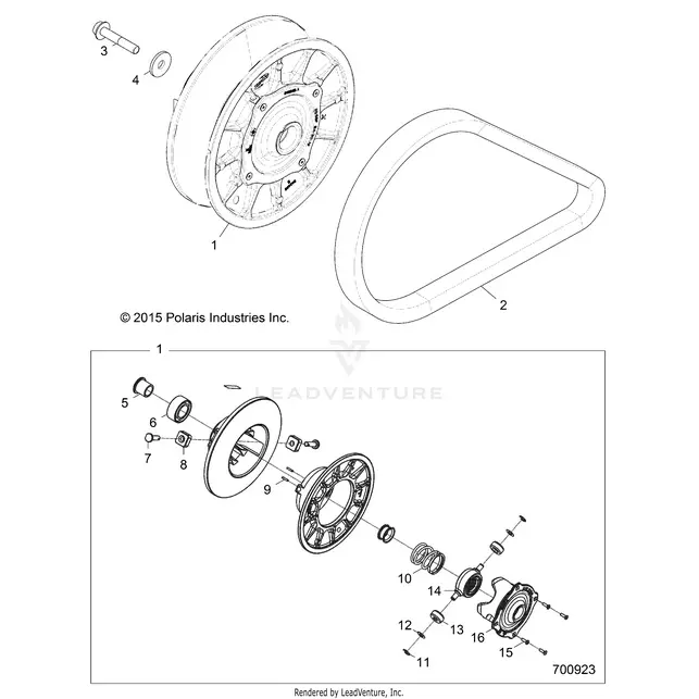Drive Train: Secondary Clutch - 2016 Polaris Rzr 4 900 1