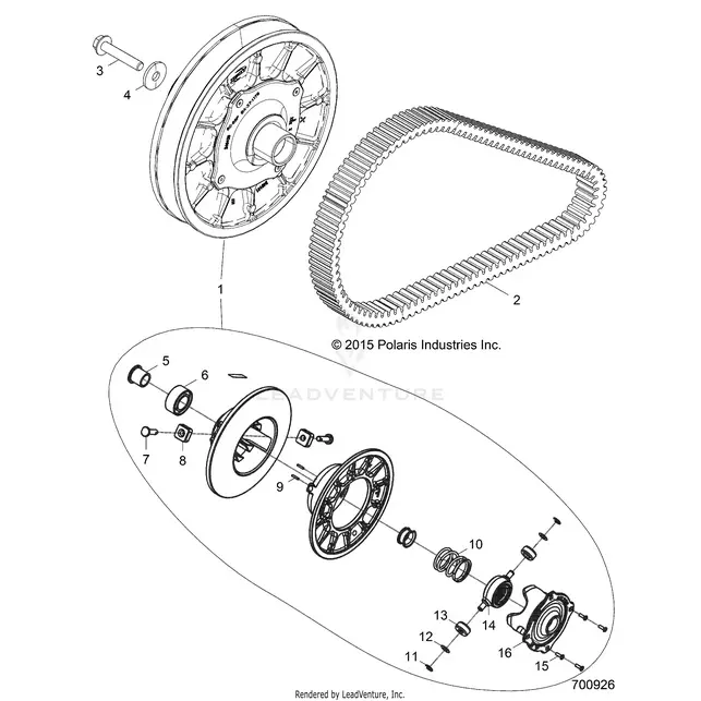 Drive Train: Secondary Clutch - 2016 Polaris Rzr Xp 1000 1