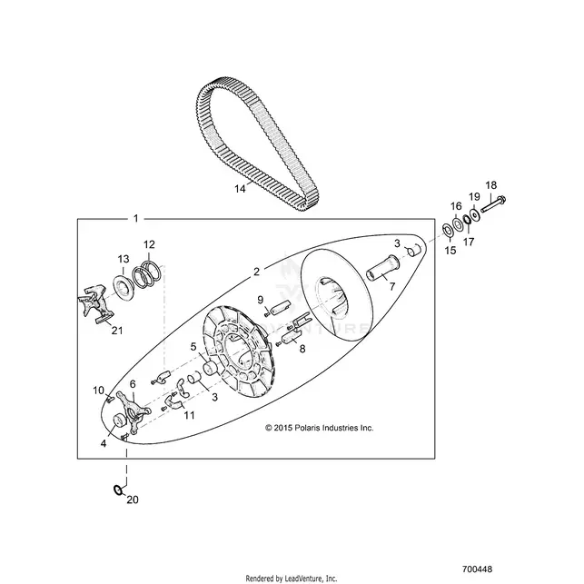 Drive Train: Secondary Clutch - 2016 Polaris Rzr Xp Turbo 1