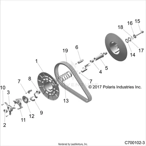 Drive Train: Secondary Clutch - 2018 Polaris Rzr Rs1 1