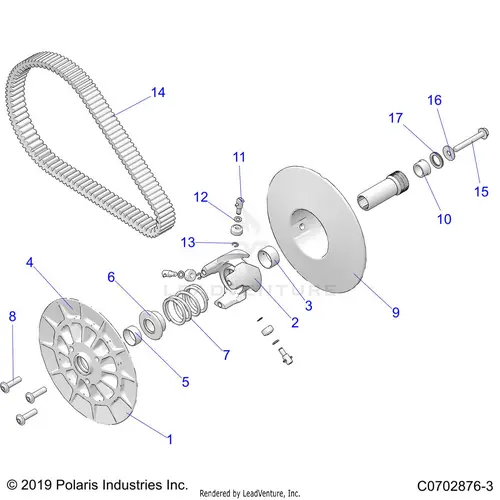 Drive Train: Secondary Clutch - 2020 Polaris Rzr Pro Xp 4 1