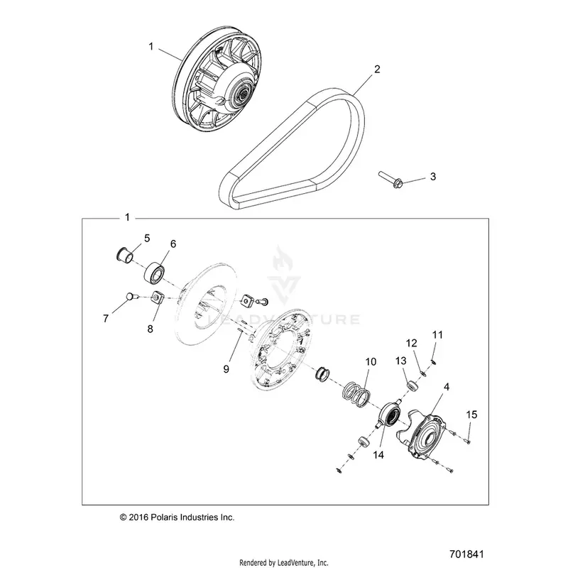 Drive Train: Secondary Clutch - 2021 Polaris General 1000 Premium Eps 1